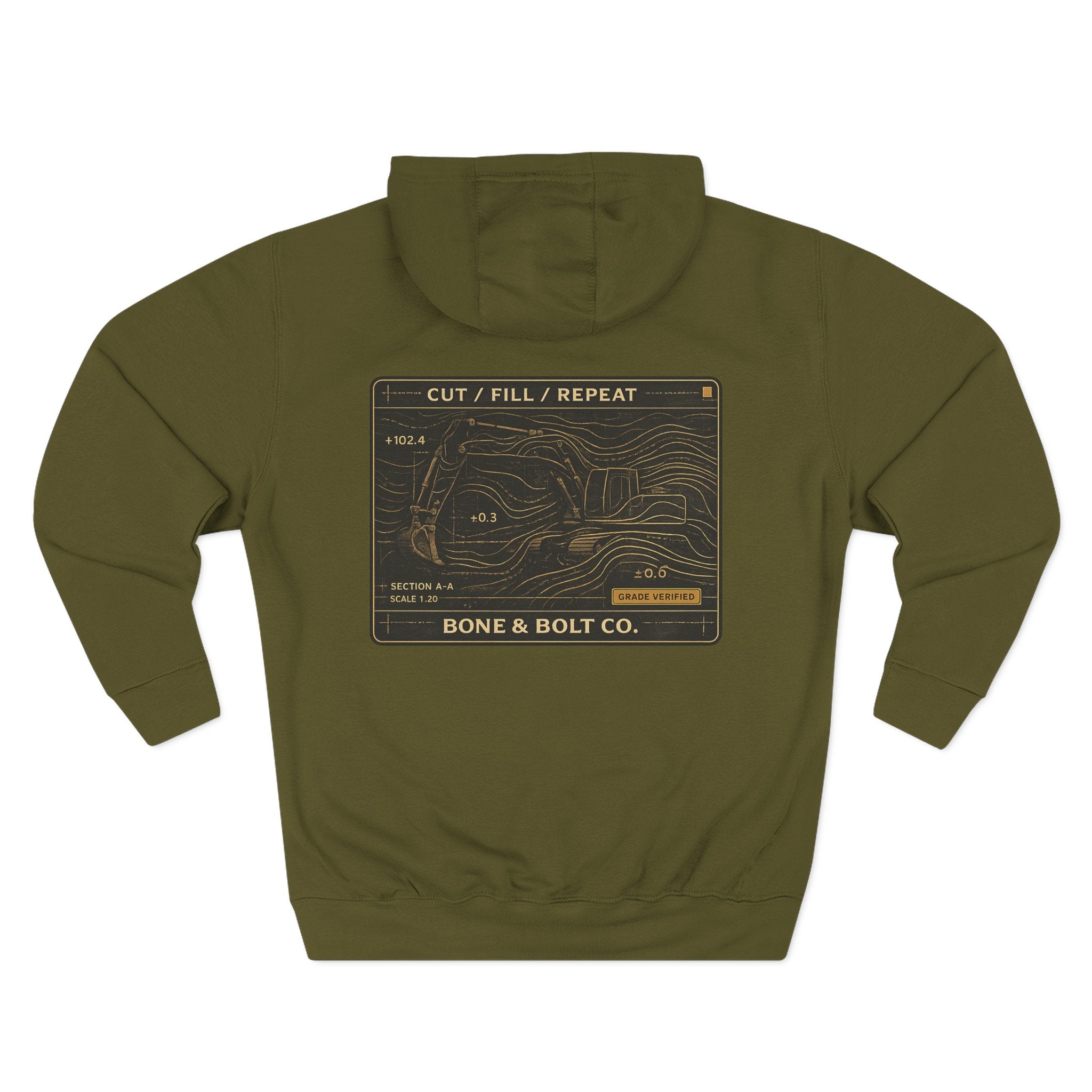 “Cut/Fill/Repeat” Graphic Hoodie