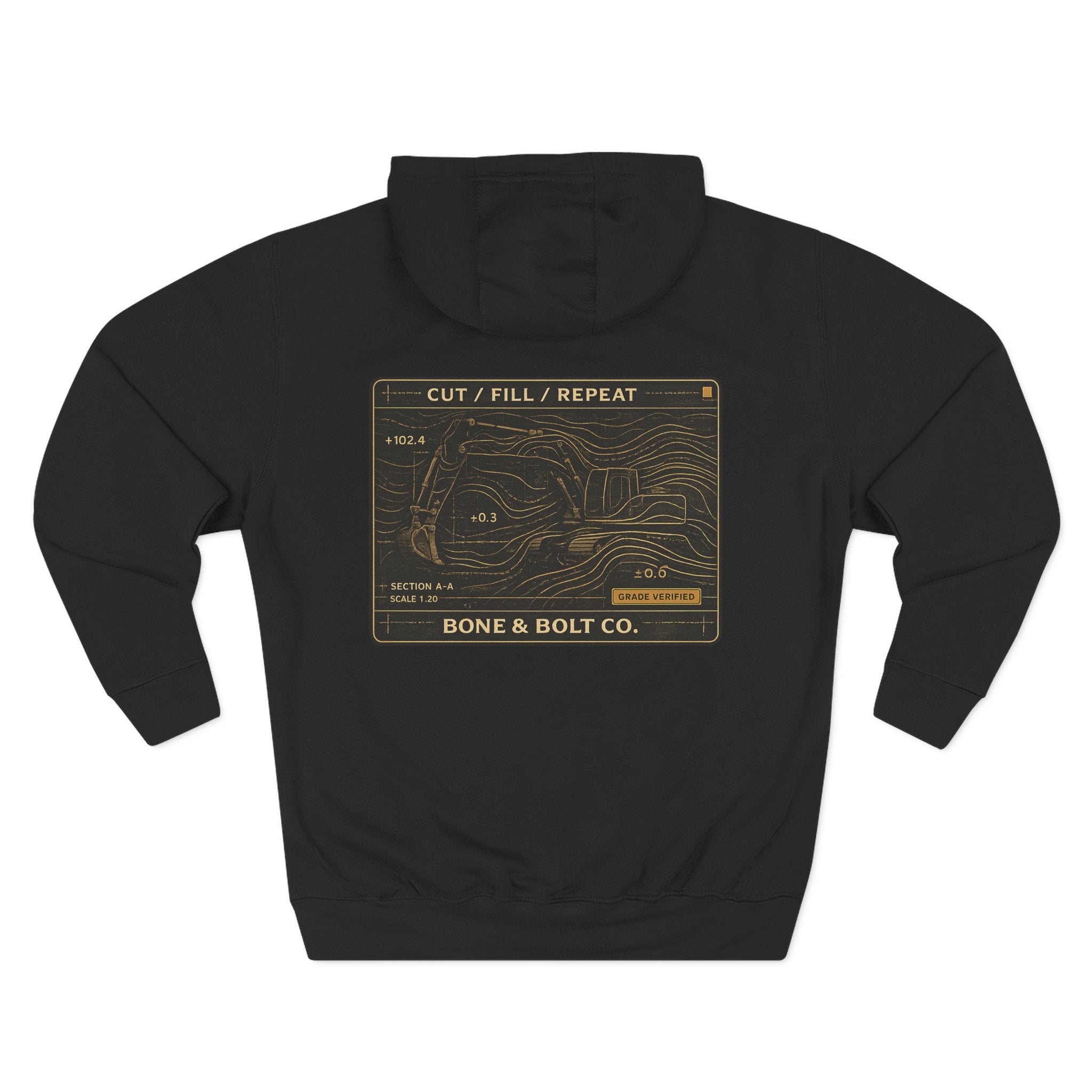 “Cut/Fill/Repeat” Graphic Hoodie
