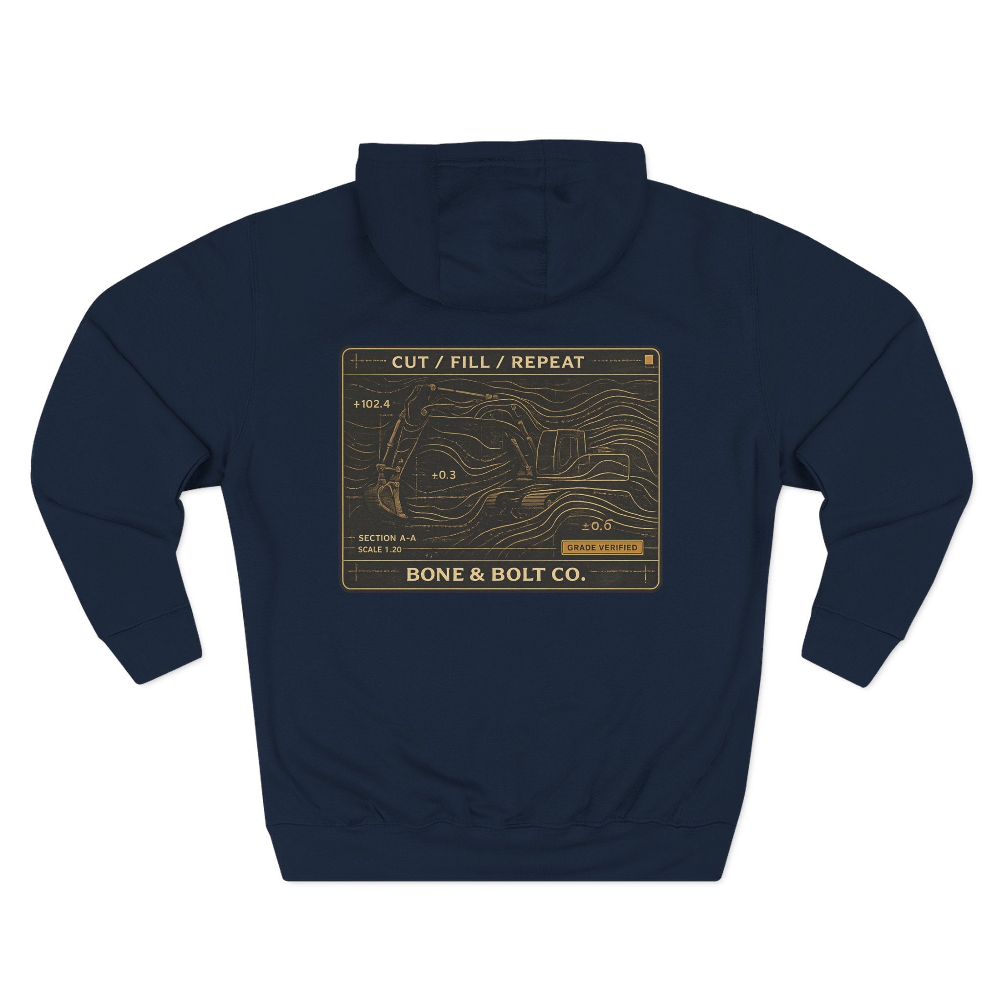 “Cut/Fill/Repeat” Graphic Hoodie