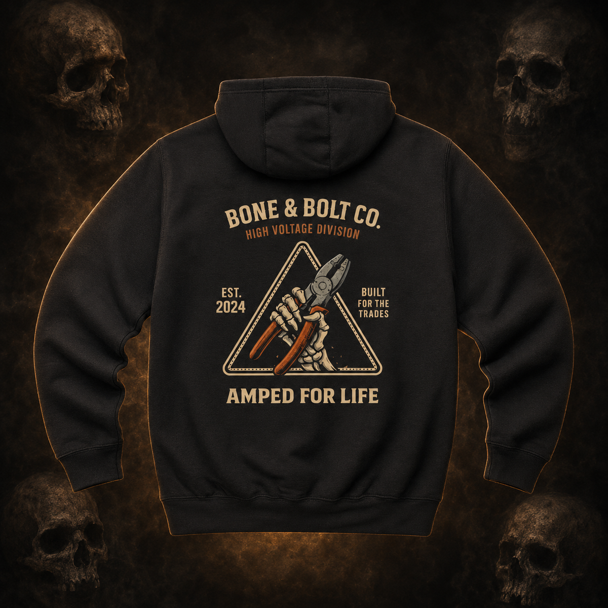 Amped for Life hoodie – dark Bone and Bolt product image