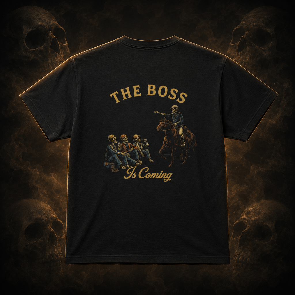 The Boss Is Coming tee – dark Bone and Bolt product image