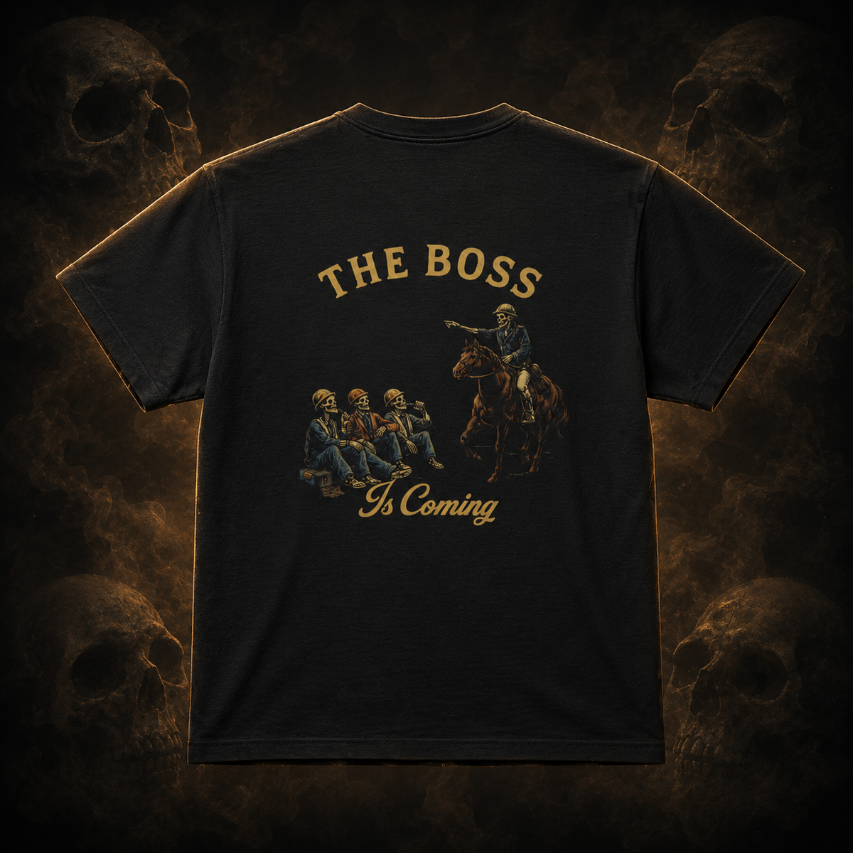 The Boss Is Coming tee – dark Bone and Bolt product image