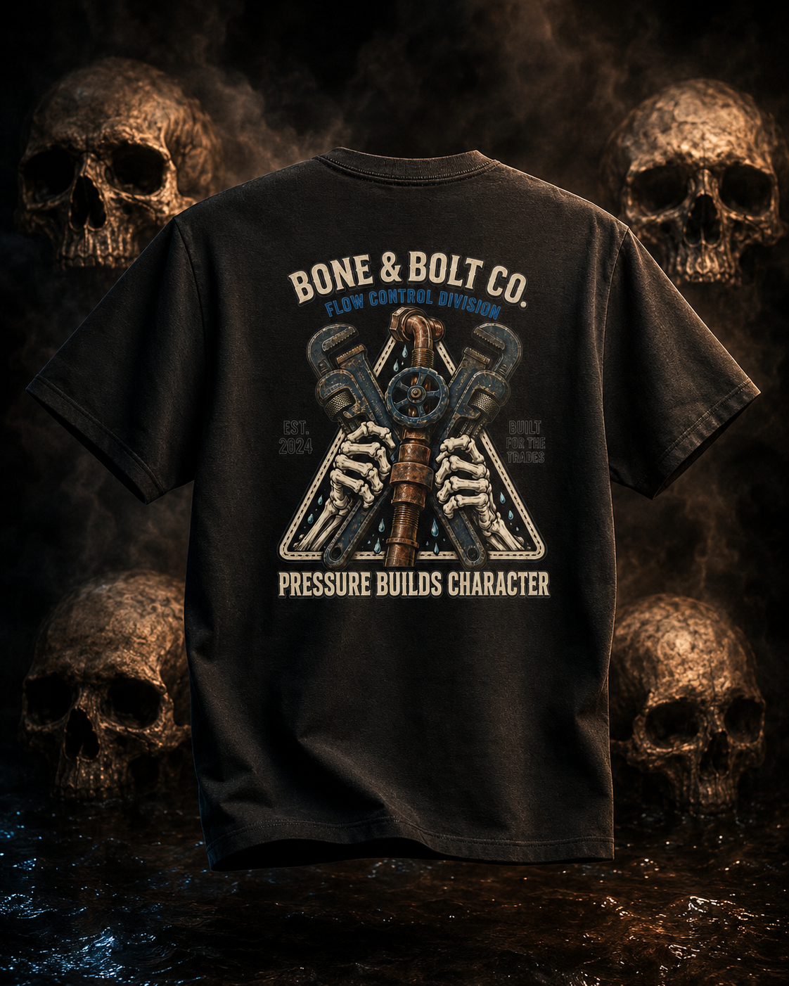 Flow Control Division Tee product mockup
