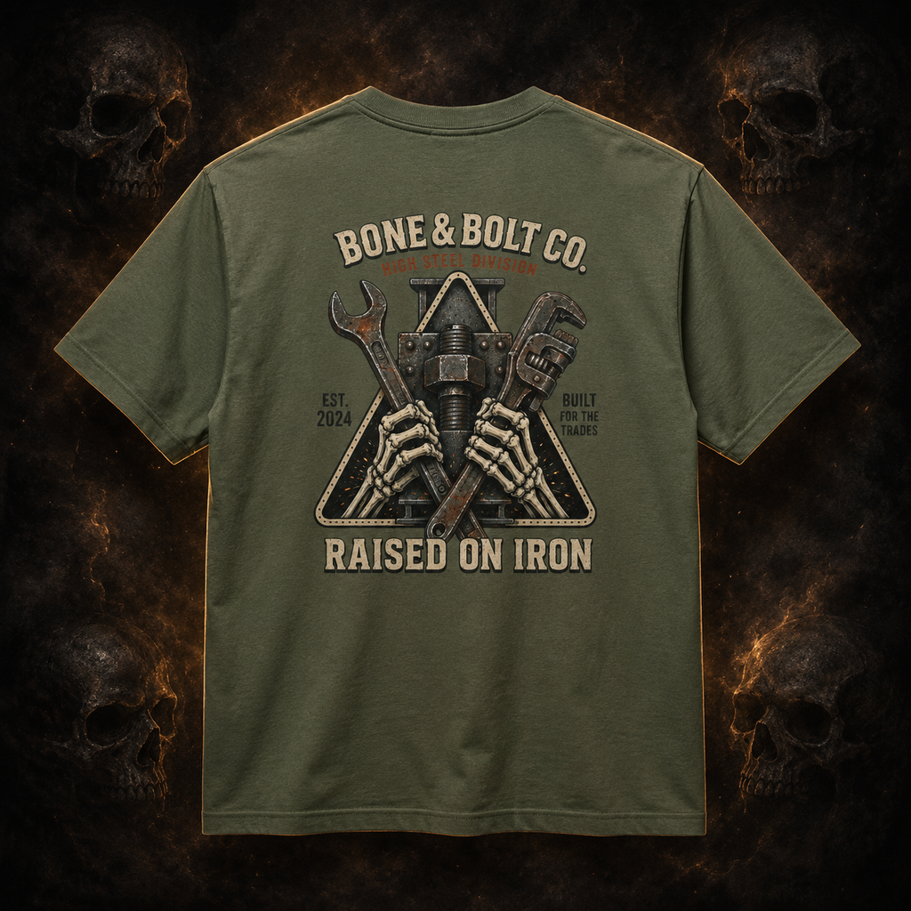 High Steel Division Tee primary product image on dark smoky skull background