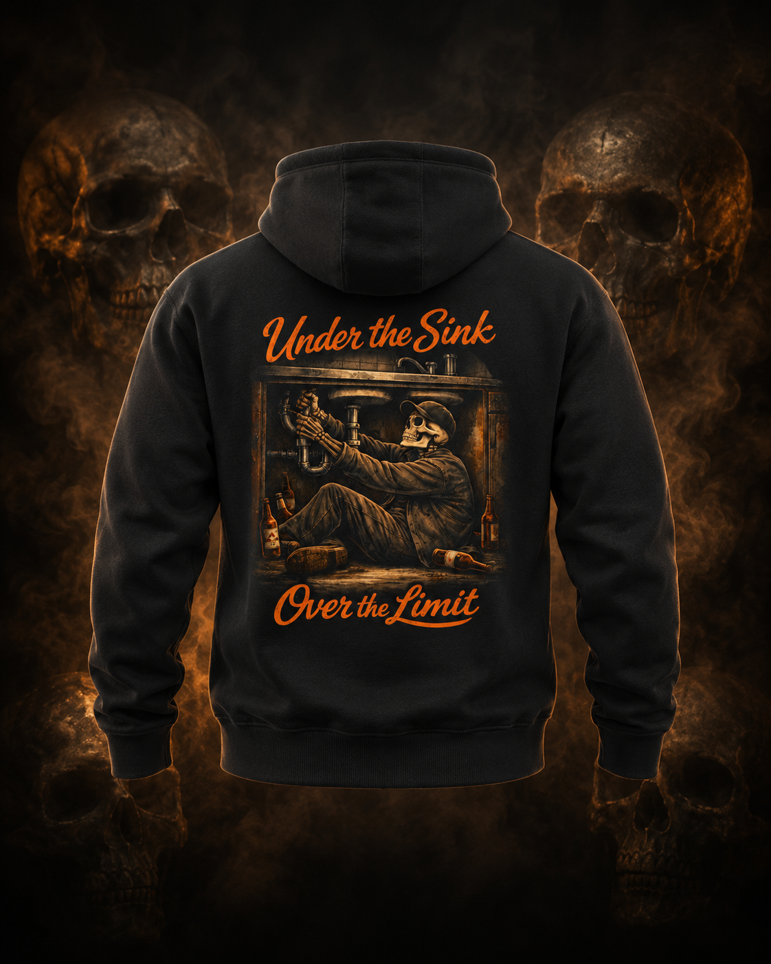 Under the Sink Over the Limit Graphic Hoodie product mockup